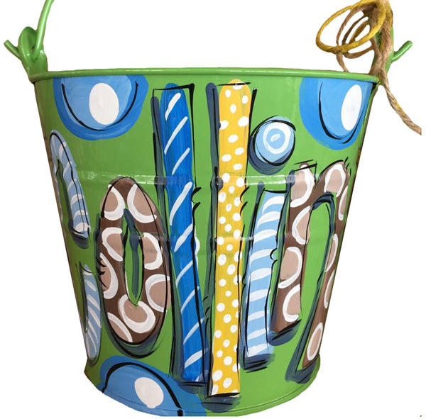 Personalized bucket for boys, Easter bucket, room decor