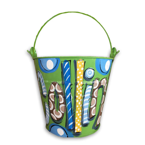 Personalized bucket for boys, room decor