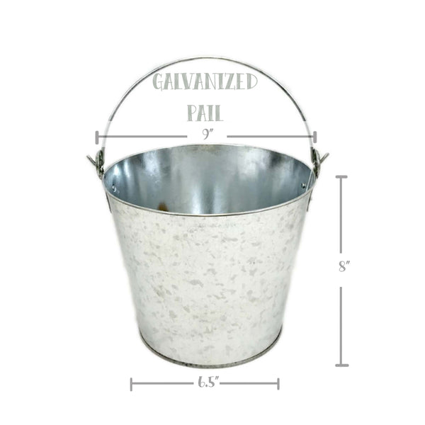 PAIL, GALVANIZED GIRLY BUCKET