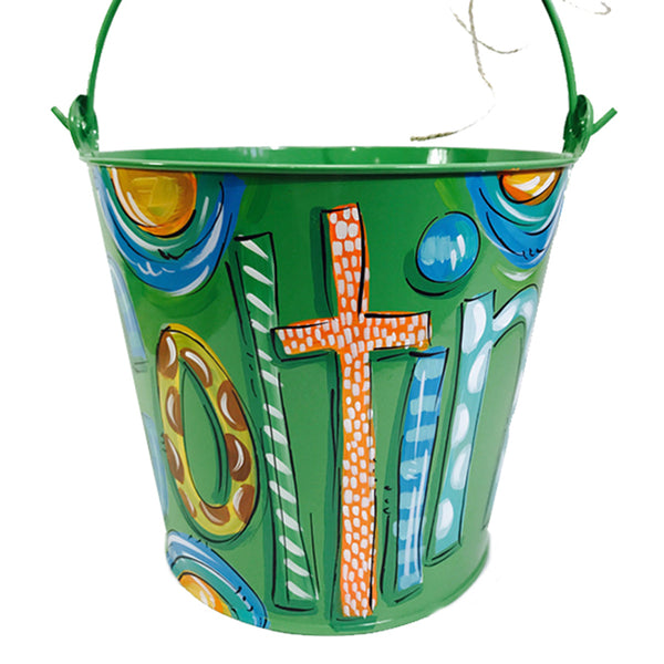 Personalized bucket for boys, room decor