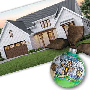 Orders Placed after 11/17 will Arrive after Christmas. ORNAMENT, Custom House Portrait Ornament, Our First Home Ornament