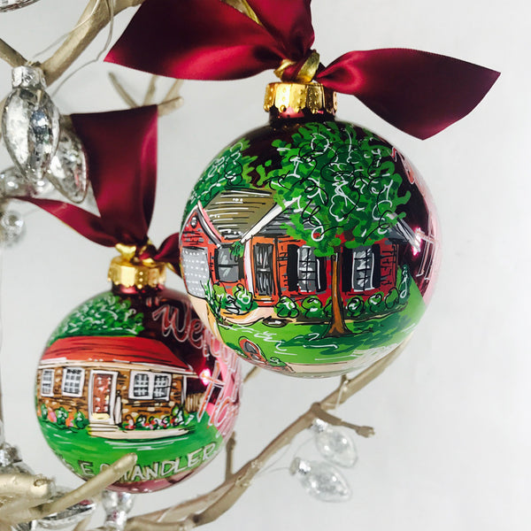 Orders Placed after 11/17 will Arrive after Christmas. ORNAMENT, Painted House, Custom House Portrait Ornament