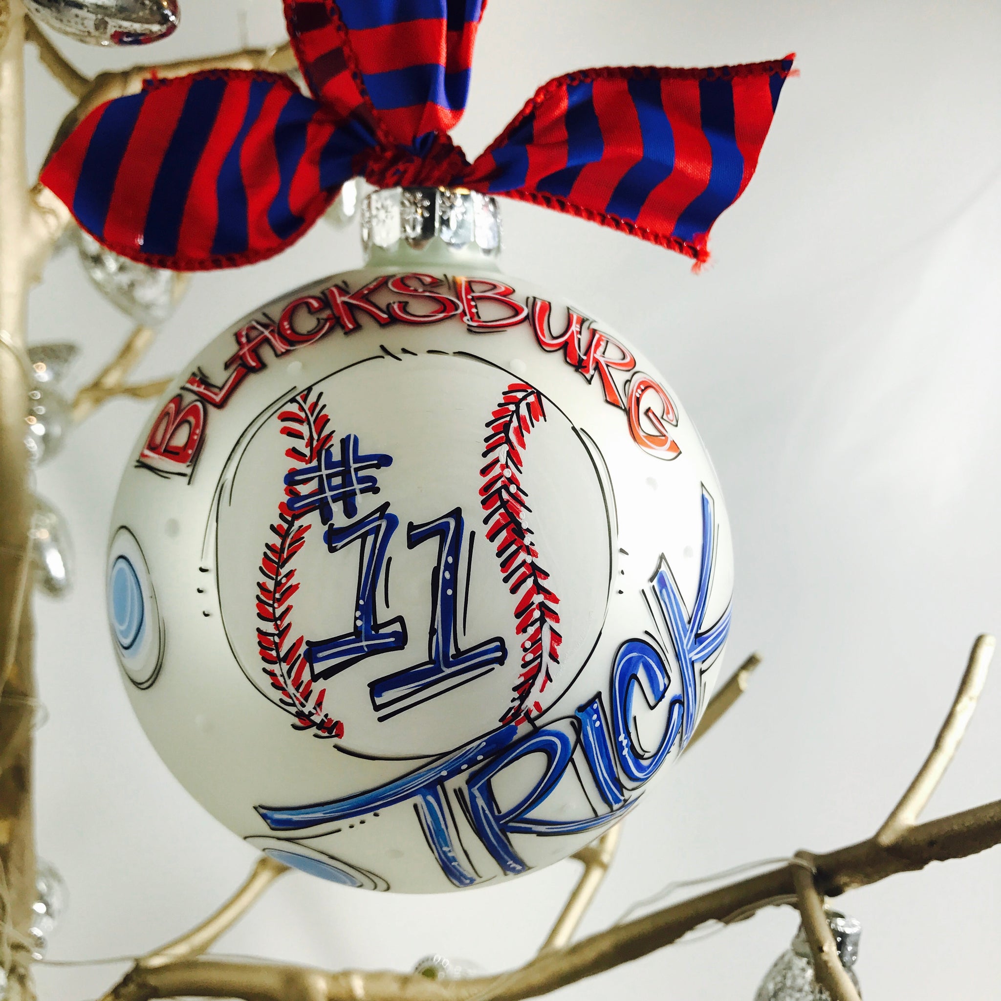 Orders Placed after 11/17 will Arrive after Christmas. ORNAMENT, BASEBALL, Personalized CHRISTMAS Ornament