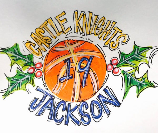 Orders Placed after 11/17 will Arrive after Christmas. ORNAMENT, BASKETBALL, Personalized CHRISTMAS Ornament
