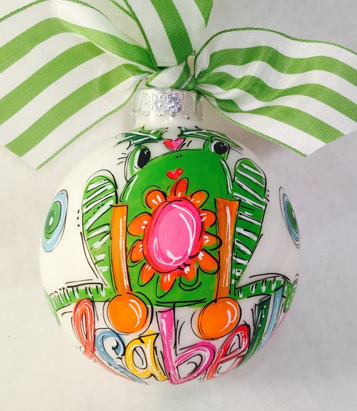 Orders Placed after 11/17 will Arrive after Christmas. ORNAMENT, PERSONALIZED FROG Ornament