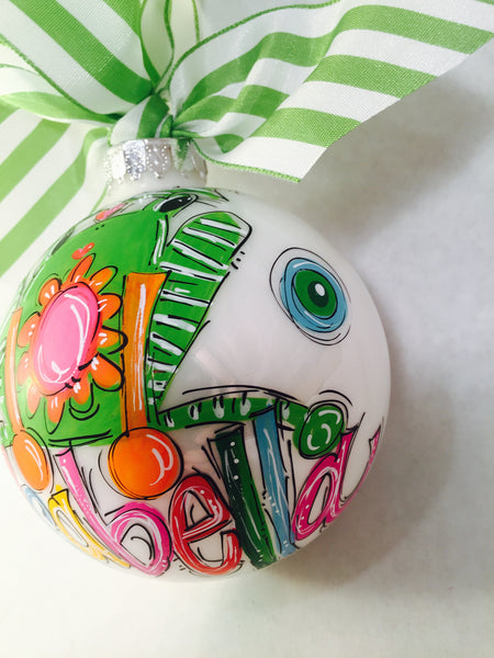 Orders Placed after 11/17 will Arrive after Christmas. ORNAMENT, PERSONALIZED FROG Ornament