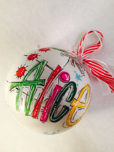 Orders Placed after 11/17 will Arrive after Christmas. ORNAMENT, Snowman Ornament, personalized and hand-painted