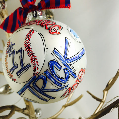Orders Placed after 11/17 will Arrive after Christmas. ORNAMENT, BASEBALL, Personalized CHRISTMAS Ornament