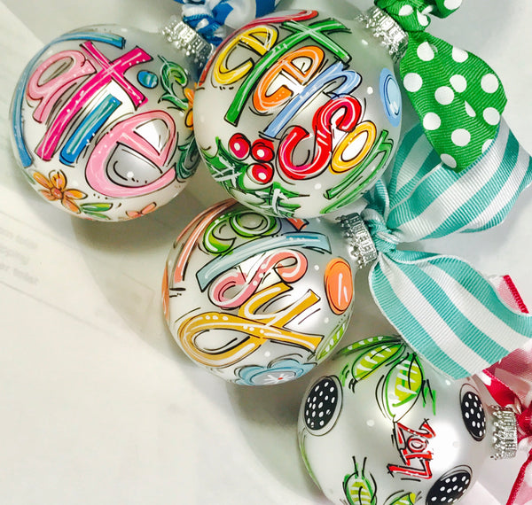 Orders Placed after 11/17 will Arrive after Christmas. ORNAMENT, PERSONALIZED FLORAL Ornament