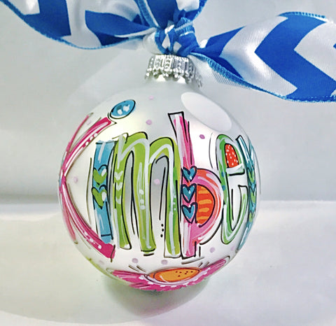 Orders Placed after 11/17 will Arrive after Christmas. ORNAMENT, PERSONALIZED FLORAL Ornament