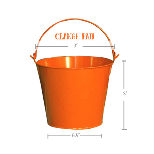 PAIL, Halloween 'Candy Corn' Initial on Orange Pail