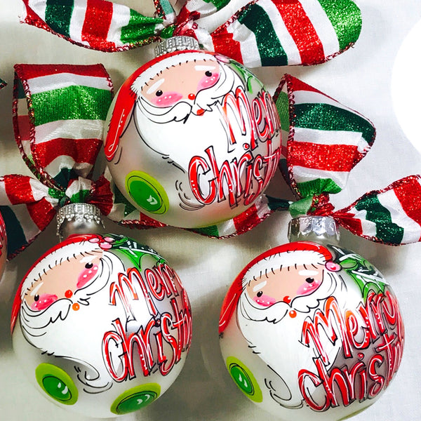 Orders Placed after 11/17 will Arrive after Christmas. ORNAMENT, PERSONALIZED SANTA Ornament