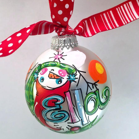 Snowman ornament, upside down snowman, personalized snowman ornament