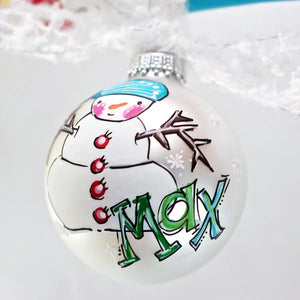 Orders Placed after 11/17 will Arrive after Christmas. ORNAMENT, PERSONALIZED SNOWMAN Ornament